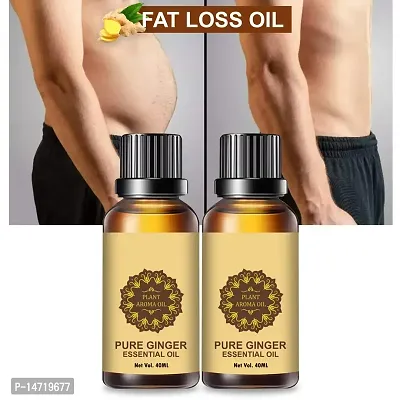 Ginger Essential Oil | Ginger Oil Fat Loss | Fat loss slimming weight loss body fitness oil- (40ML) (PACK OF 2)