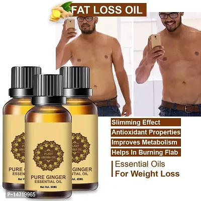 Ginger Essential Oil | Ginger Oil Fat Loss | Fat Burning Oil, Slimming oil, Fat Burner, Anti Cellulite  Skin Toning Slimming Oil For Stomach, Hips  Thigh Fat loss fat go slimming weight loss body fitness oilnbsp; (40ML) (PACK OF 3)