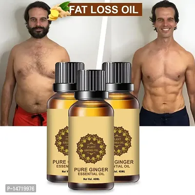 Ginger Essential Oil | Ginger Oil Fat Loss | nbsp;Fat Burning Oil, Slimming oil, Fat Burner, Anti Cellulite  Skin Toning Slimming Oil For Stomach, Hips  Thigh Fat loss fat go slimming weight loss body fitness oilnbsp; (40ML) (PACK OF 3)