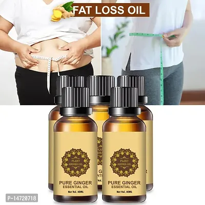 Ginger Essential Oil | Ginger Oil Fat Loss | Fat loss fat go slimming weight loss body fitness oil Shaping Oil (40ML) (PACK OF 5)-thumb0