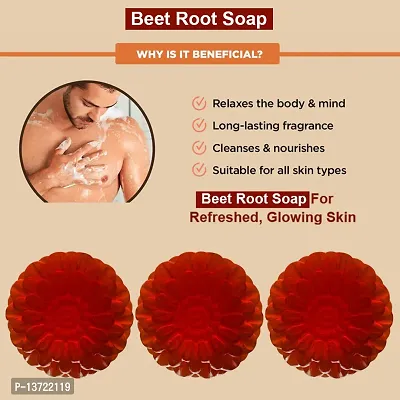 Premium Exfoliating Beet Root Soap For Smooth Skin 100Gm Pack Of 3-thumb0