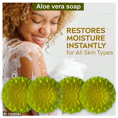 Aloe Vera Soap With Coconut Oil For A Tropical Experience-100 Grams Each, Pack Of 4