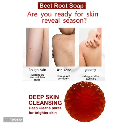 Premium Red Root Radiance Soap Infused With The Power Of Beetroot 100Gm Pack Of 3-thumb3