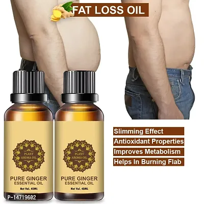 Ginger Essential Oil | Ginger Oil Fat Loss | Essential Oil 200 % Pure  Natural Best for Hair Nourishing, Breast Toning, Weight loss (40ML) (PACK OF 2)-thumb0