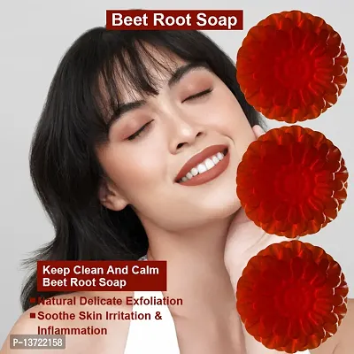 Premium Cocoa Butter And Beet Root Soap For Supple Skin 100Gm Pack Of 3-thumb0