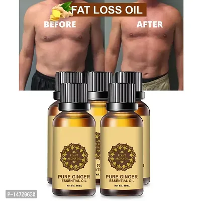 Ginger Essential Oil | Ginger Oil Fat Loss | nbsp;Fat loss slimming weight loss body fitness oil- (40ML) (PACK OF 5)