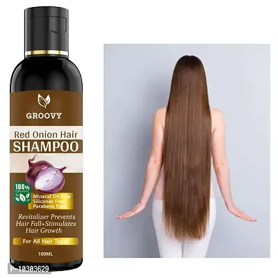 Red Onion Hair Shampoo Controls Hair Fall And Promotes Growth Anti-Dandruffall, Natural Ingredients, Suitable For - 100 Ml