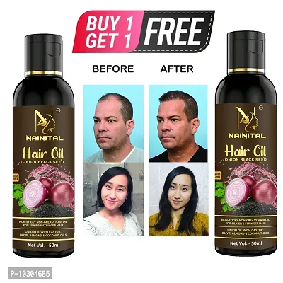 Hair Oil Black Seed Onion Oil For Damage Control, Hair Regrowth And Hair Fall Control Men And Women Hair Oil 50 Mlbuy 1 Get 1 Free