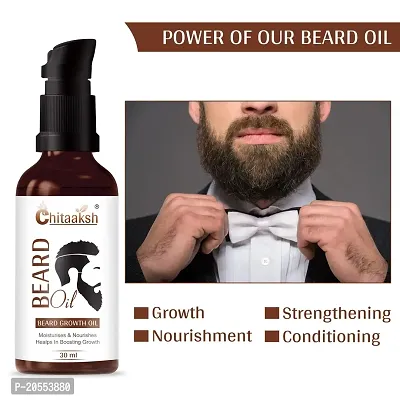 Chitaaksh Beard  Hair Growth Oil for thicker, longer beard | For patchy, uneven beard | Beard  Mustache Oil for fast beard growth | Natural Hair Oil 50ml-thumb2