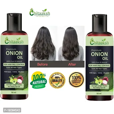 Onion Hair Oil With 14 Essential Oils For Hair Regrowth, Dandruff Control , Black Seed - Hair Care Growth And Shine Tea Tree Oil Omega- 3 Vitamin-E , For Hair Growth Blend Of Multiple Essential Oils Hair Oil Pack Of 2-thumb0