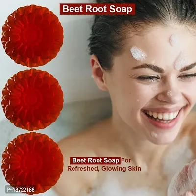 Premium Healthy Glow Beetroot Soap A Burst Of Goodness For Your Skin 100Gm Pack Of 3-thumb0