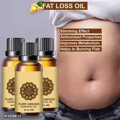 Ginger Essential Oil | Ginger Oil Fat Loss | nbsp;Fat Burning ,fat go, fat loss, body fitness anti ageing oil for men and women (40ML) (PACK OF 3)