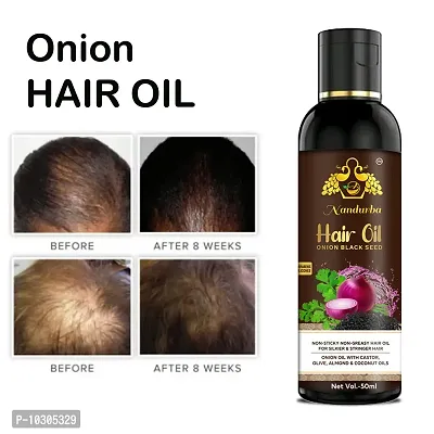 Onion Black Seed Hair Oil For Hair Growth For Kalonji Oil Dandruff And Hair Fall Control With Comb Applicator- Hair Oil 50 Ml For Man And Women