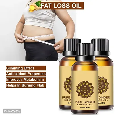 Ginger Essential Oil | Ginger Oil Fat Loss | nbsp;Slimming Fat Burner Oil for Fat Loss Fat Burner Weight Loss Massage Oil - (40ML) (PACK OF 3)