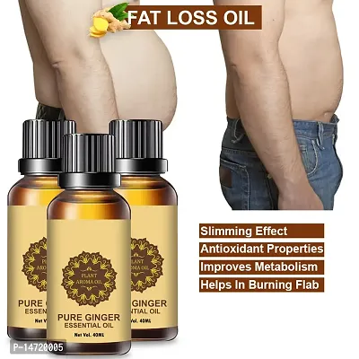 Ginger Essential Oil | Ginger Oil Fat Loss | nbsp;Slimming Fat Burner Oil for Fat Loss Fat Burner Weight Loss Massage Oil (40ML) (PACK OF 3)