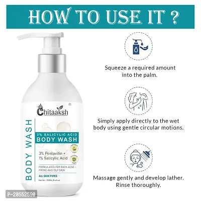 2% Salicylic Acid Daily Exfoliating Body Wash To Prevent Body ACNE  Cleanse Skin, with Salicylic Acid, Glycolic Acid  PENTAVITIN? - 250ml-thumb4