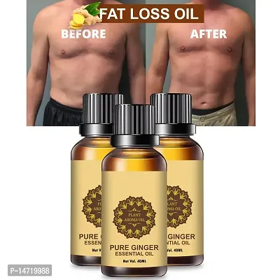 Ginger Essential Oil | Ginger Oil Fat Loss | nbsp;Fat loss slimming weight loss body fitness oil- (40ML) (PACK OF 3)-thumb0