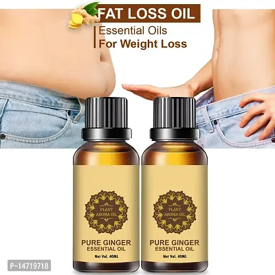 Ginger Essential Oil | Ginger Oil Fat Loss | Premium Burning Oil for Women/Men fat loss oil for women, (40ML) (PACK OF 2)