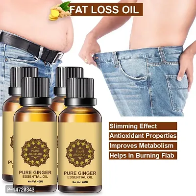 Ginger Essential Oil | Ginger Oil Fat Loss | nbsp;Slimming Fat Burner Oil for Fat Loss Fat Burner Weight Loss Massage Oil (40ML) (PACK OF 4)