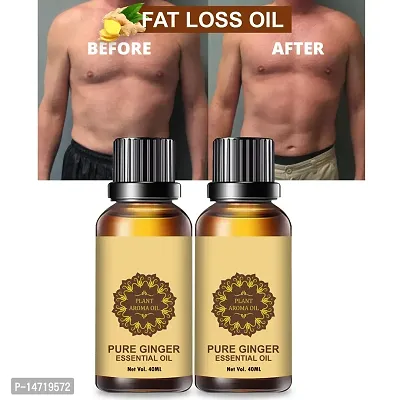 Ginger Essential Oil | Ginger Oil Fat Loss | nbsp;Fat loss slimming weight loss body fitness oil- (40ML) (PACK OF 2)-thumb0