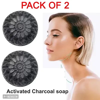 Activated Charcoal Bath Soap For Face Deep Clean- Pack Of 2, 100 Grams Each-thumb0