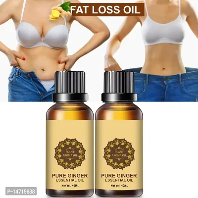 Ginger Essential Oil | Ginger Oil Fat Loss | Slimming Fat Burner Oil for Fat Loss Fat Burner Weight Loss Massage Oilnbsp; (40ML) (PACK OF 2)