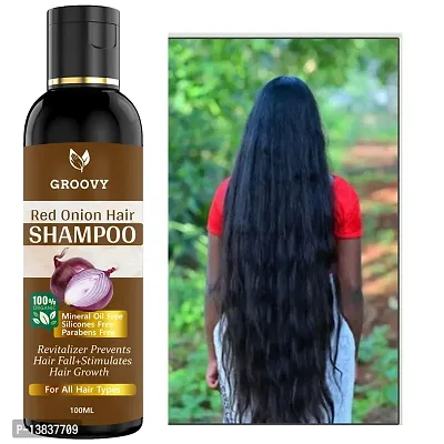 Onion Black Seed Hair Shampoo - With Comb Applicator - Controls Hair Fall And Regrowth Hair - No Mineral Oil, Silicones, Cooking Oil And Synthetic Fragrance Hair Shampoo 100Ml