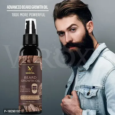 Nainital Beard Growth Oil - More Beard Growth, With Redensyl, 8 Natural Oils Including Jojoba Oil, Vitamin E, Nourishment And Strengthening, No Harmful Chemicals Hair Oil- 50 ml-thumb0