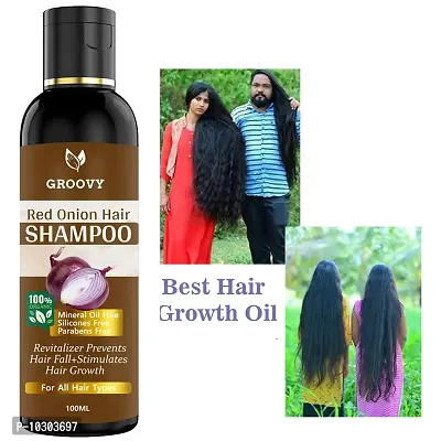 Red Onion Hair Shampoo Controls Hair Fall And Promotes Growth Anti-Dandruffall, Natural Ingredients, Suitable For - 100 Ml