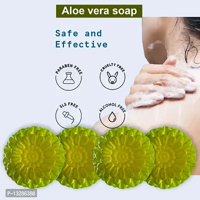 Sulphate-Free Aloe Vera Soap For Healthy Hair And Skin-100 Grams Each, Pack Of 4-thumb0