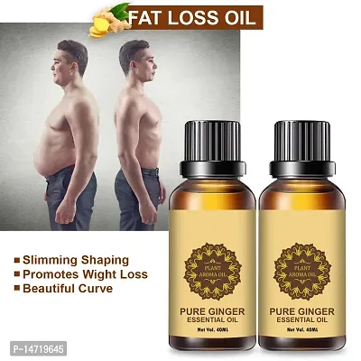 Ginger Essential Oil | Ginger Oil Fat Loss | Organics Herbal Fat Burner Fat loss fat go slimming weight loss body fitness oil Shape Up Slimming Oil For Stomach, Hips  Thigh (40ML) (PACK OF 2)-thumb0