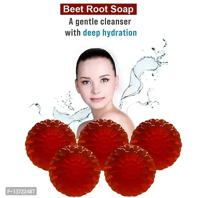 Premium Invigorating Beetroot Bath Soap 100Gm Pack Of 5-thumb0