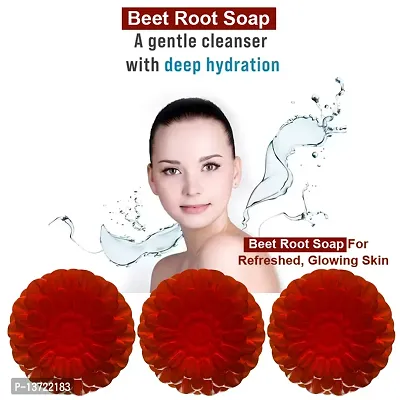 Premium Natural Beetroot Soap Gentle And Nourishing For All Skin Types 100Gm Pack Of 3-thumb0