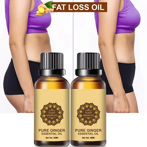 Ginger Essential Oil | Ginger Oil Fat Loss | For Belly Drainage Ginger Massage Oils For Belly / Fat Reduction Pack of 2