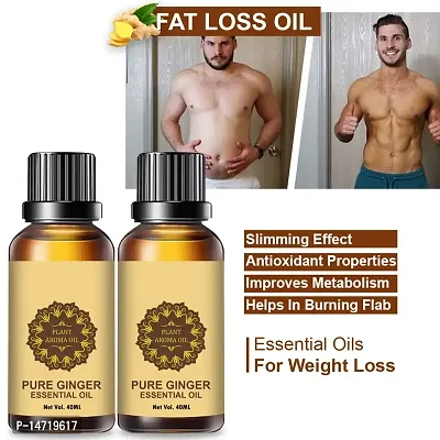 Ginger Essential Oil | Ginger Oil Fat Loss | Premium Burning Oil for Women/Men fat loss oil for women, (40ML) (PACK OF 2)-thumb0