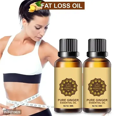 Ginger Essential Oil | Ginger Oil Fat Loss | nbsp;Slimming Fat Burner Oil for Fat Loss Fat Burner Weight Loss Massage Oil - (40ML) (PACK OF 2)