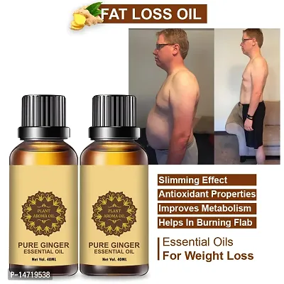 Ginger Essential Oil | Ginger Oil Fat Loss | Fat Burning oil,slimming oil, Fat Burner,Anti Cellulite  Skin Toning Slimming Oil For Stomach, Hips  Thigh Fat loss (40ML) (PACK OF 2)