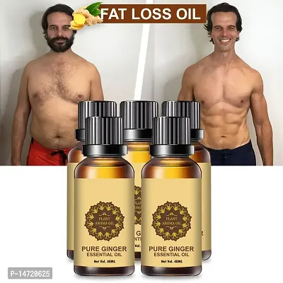 Ginger Essential Oil | Ginger Oil Fat Loss | Beauty Fat Burner Fat loss fat go slimming weight loss body fitness oil Shape Up Slimming Oil For Stomach, Hips  Thigh (40ML) (PACK OF 5)