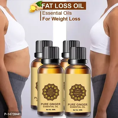 Ginger Essential Oil | Ginger Oil Fat Loss | nbsp;Slimming Fat Burner Oil for Fat Loss Fat Burner Weight Loss Massage Oil - (40ML) (PACK OF 4)