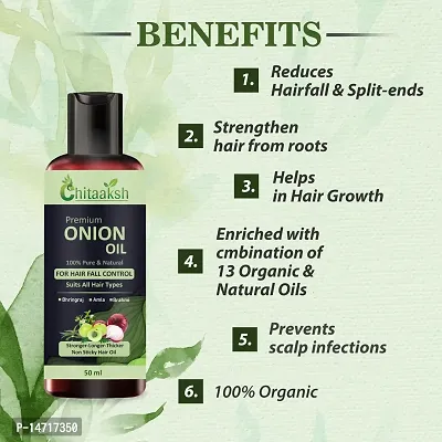 Onion Black Seed Hair Oil for Hair Growth for (Kalonji Oil) Dandruff  Hairfall Control With Comb Applicator- Hair Oil (50 ml) For man And Woman.-thumb2