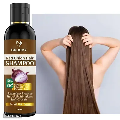 Organics Onion Black Seed Hair Shampoo - With Comb Applicator - Controls Hair Fall - No Mineral Oil, Silicones, Cooking Oil And Synthetic Fragrance Hair Shampoo 100 Ml