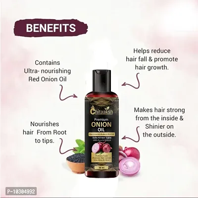 Onion Hair Oil With 14 Essential Oils For Hair Regrowth, Dandruff Control , Black Seed - Hair Care , For Hair Growth Blend Of Multiple Essential Oils Hair Oil For Man And Women 50Ml