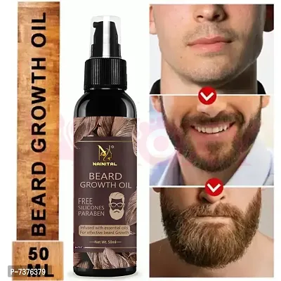 NAINITAL Beard Growth Oil for Men For Better Beard Growth With Thicker Beard | Best Beard Oil for Patchy Beard | Free from all Harmful Chemicals Hair Oil  (50 ml)-thumb0