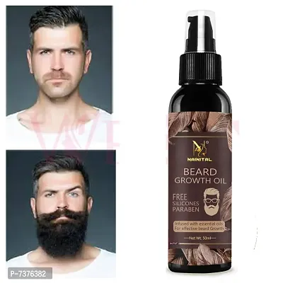 NAINITAL Beard Growth Oil - 50ml - More Beard Growth, With Redensyl, 8 Natural Oils including Jojoba Oil, Vitamin E, Nourishment  Strengthening, No Harmful Chemicals Hair Oil  (50 ml)