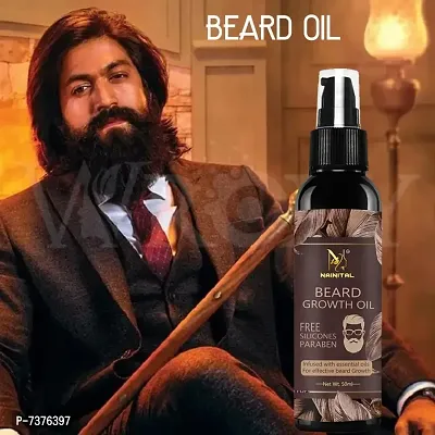 NAINITAL Ayurvedic Beard Growth Oil, With Asvagandha,Yastimadhuka Taila  7 Natural Herbs Hair Oil  (50 ml)-thumb0