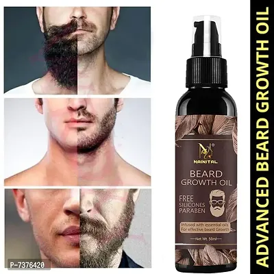 NAINITAL 100% Natural Smoothening Beard Oil -Argan  Geranium Hair Oil  (50 ml)