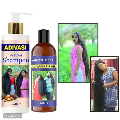 Adivasi Jadibuti Hair Shampoo Hair Shampoo With Oil 200Ml 100Ml Pack Of 2 Hair Care Shampoo