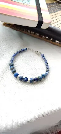 925 Sterling Silver Lapis Lazuli Crystal Bracelet For Clarity of Thought  Perception (Pack of 1)-thumb1