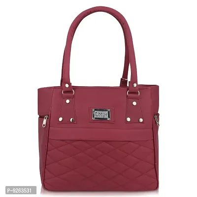 Maroon Pu Self Pattern Handbags For Women