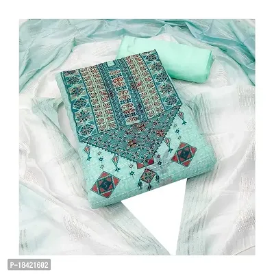 KANHA TEXTILE Women Georgette Printed Casual Unstiched Suit Fabric (Green) (Free Size) -132